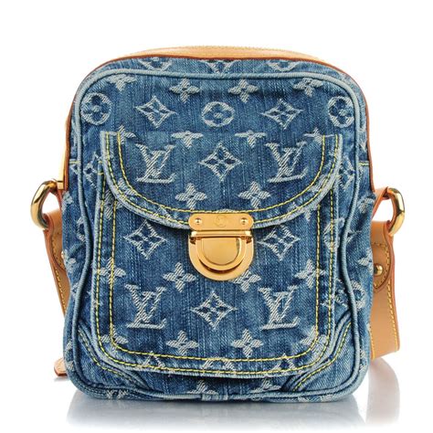 louis vuitton blue and white purse|louis vuitton blue denim bag.